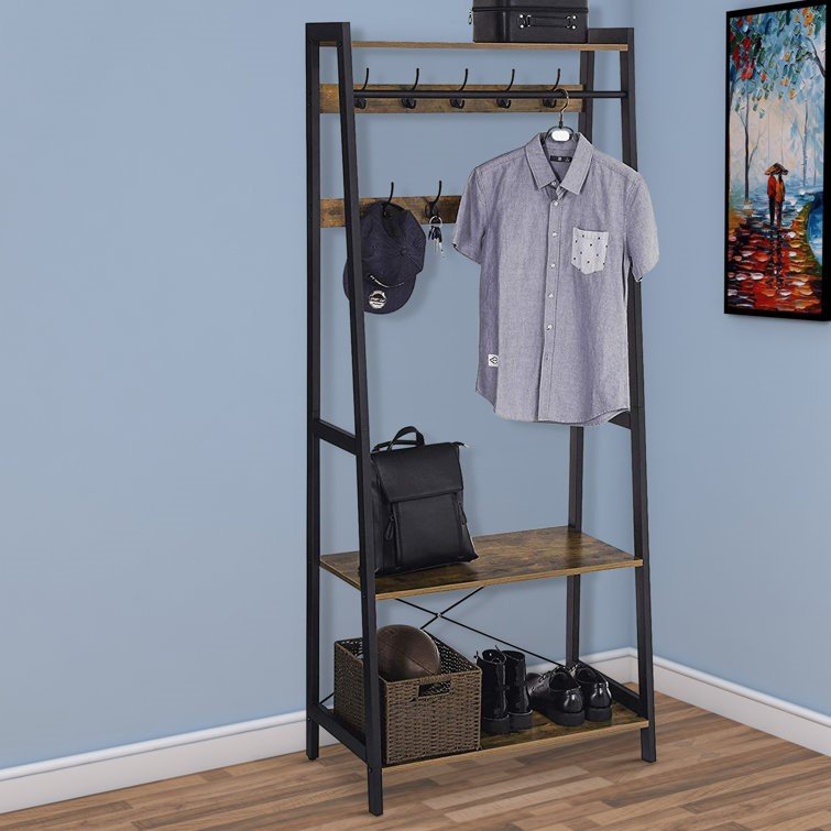 Armena Hook Freestanding Coat Rack with Storage - Image 2